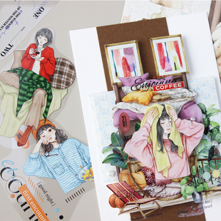 moodtape居家一刻温暖之居人物场景原创手帐咕卡贴纸和纸胶带分装