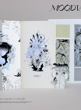 moodtape.百合迷恋lily原创人物花朵百合手帐胶带咕卡贴纸带分装