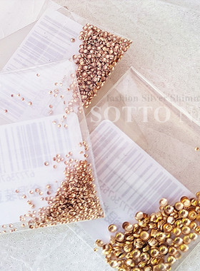 SOTTO日式美甲饰品迷你金豆豆空心铆钉金色哑光亮面混装指甲配饰