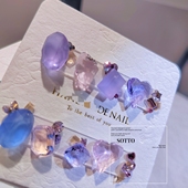 XMT沁凉翠冰冰夏季 冰块美甲配饰穿戴甲套装 配饰韩风材料包饰品集