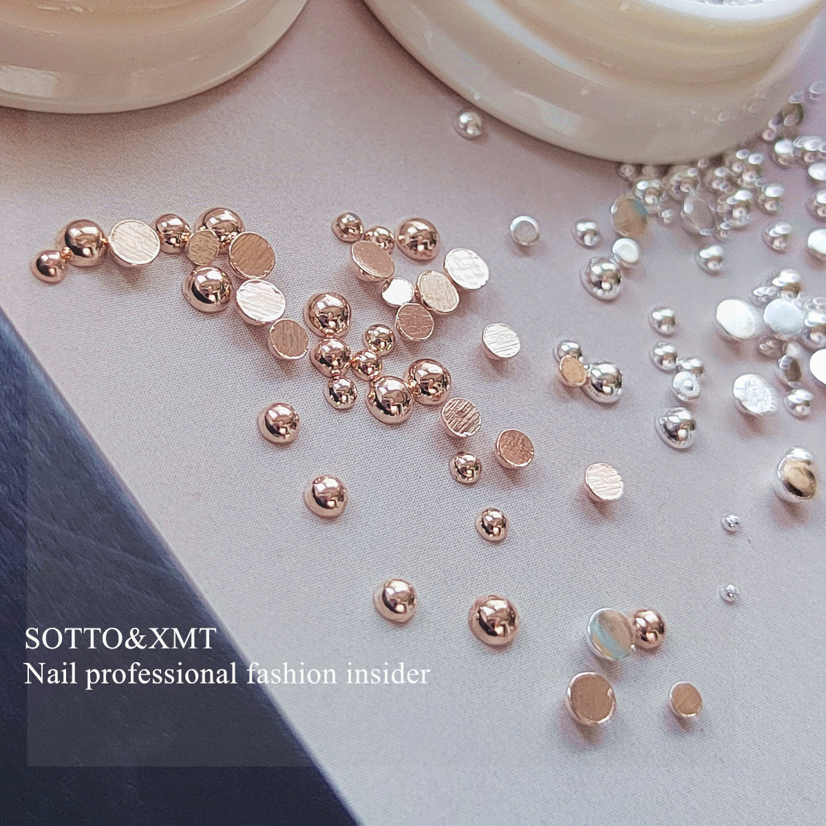 豆豆合金保色流行半圆美甲配饰珠