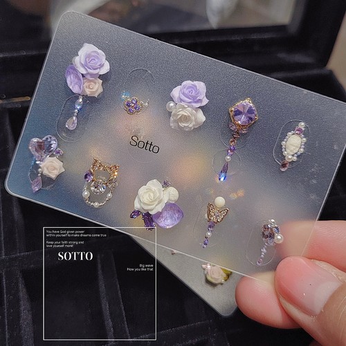 美甲紫气花园拼接材料包锆石素材