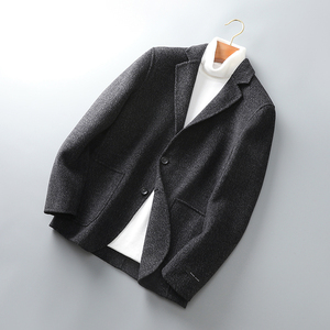 2024秋冬男士双面羊毛夹克西服外套毛呢大衣 Y610 P325控598图片