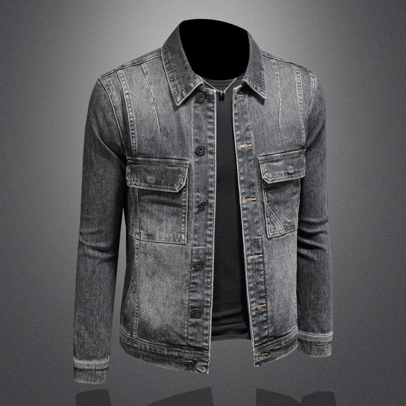 镂空2026春装新款男士休闲牛仔夹克衫水洗外套工装款N9608P138,男装夹克,电商D230