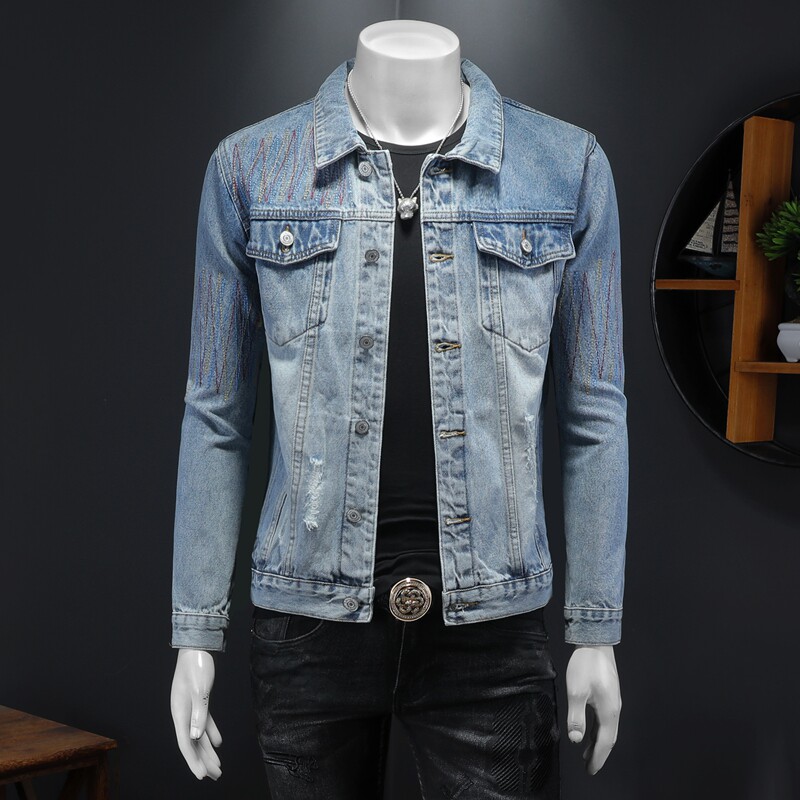 2026春装新款男士休闲牛仔夹克衫水洗外套工装款N321P128假模，男装夹克，电商D230