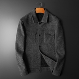 加薄棉2021秋冬男士工装毛呢夹克单面羊毛外套Y87802P205平铺，男装毛呢大衣，电商D230