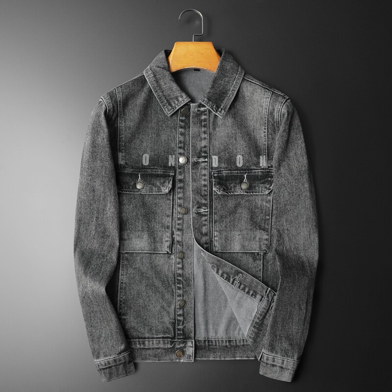 平铺2026春装新款男士休闲牛仔夹克衫水洗外套工装款N9638P138，男装夹克，电商D230