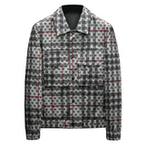 沙发2024春装新款男士休闲夹克衫西装领条纹字母外套JK595P155，男装夹克，电商D230