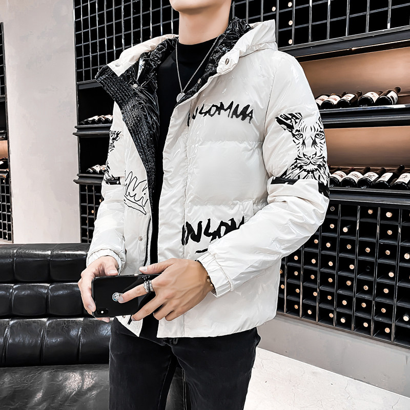 亮面微阔 2020冬季男士新款国标80绒羽绒服大码连帽外套 Y87P195图片