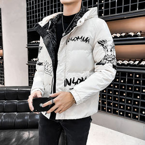 亮面微阔 2020冬季男士新款国标80绒羽绒服大码连帽外套 Y87P195图片