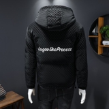 皮羽绒2024冬季男士标80绒羽绒服修身款皮衣印花外套Y886P195，男装羽绒服，电商D230