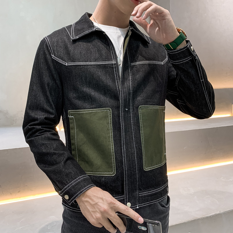 真模 N017 P138 2021春秋装新款男士休闲牛仔夹克外套图片
