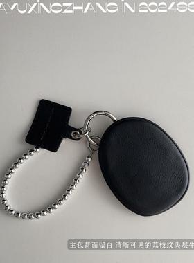 2025黑色手提包荔枝纹同款钥匙包  时尚的一只配饰挂件包包装饰包