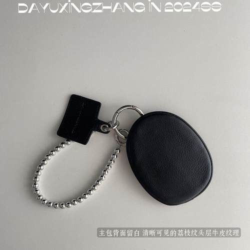 2025黑色手提包荔枝纹同款钥匙包  时尚的一只配饰挂件包包装饰包