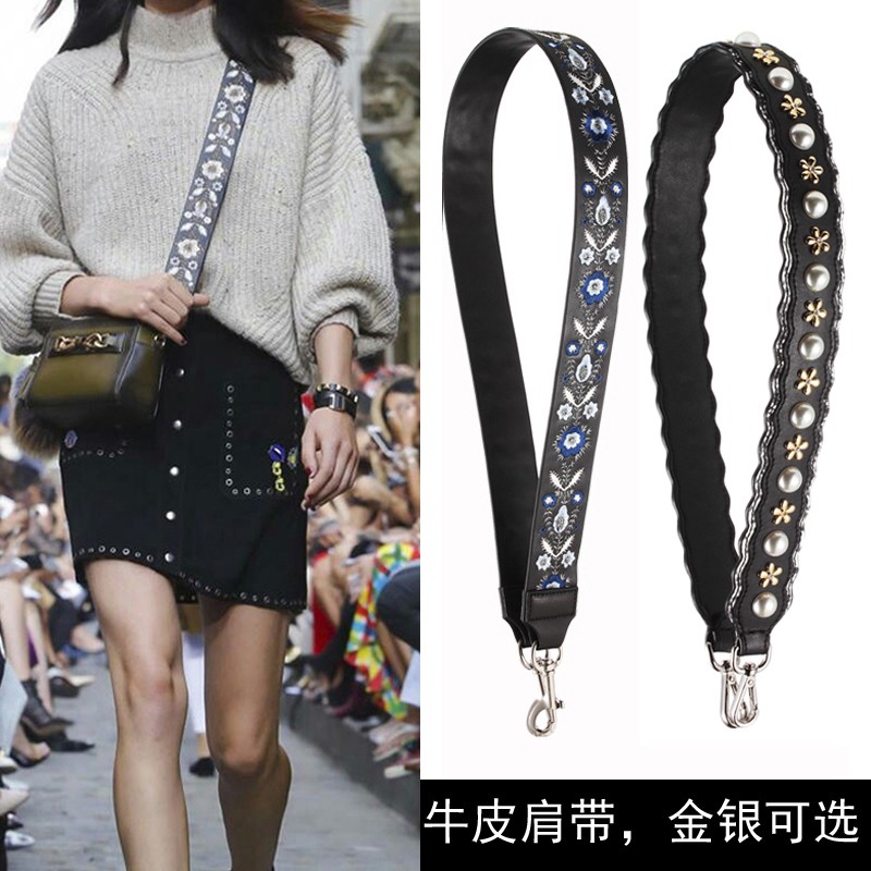 刺绣宽包带Guitar Strap you包包肩带单买包袋斜挎带单肩包宽肩带