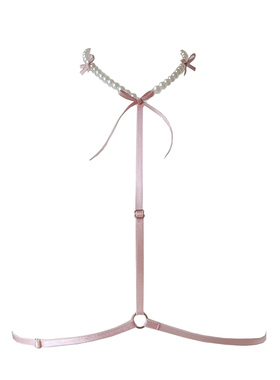 深V内衣挂脖链T字项圈珍珠轻奢