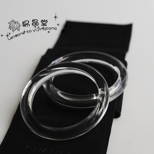 通透玻璃晶体白水晶细款手镯