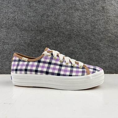 Keds新款女士松糕底格子布运动鞋 休闲鞋 板鞋 厚底3厘米4#