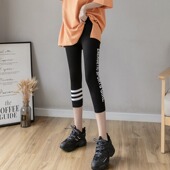 女外穿纯棉紧身小脚裤 小个子韩版 运动八分打底裤 薄款 高腰显瘦秋季