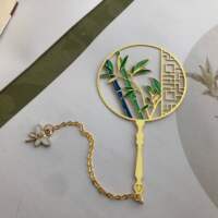 Ancient Style Metal Bookmark With Tassel And Koi Engraving thumbnail 3