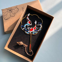 Ancient Style Metal Bookmark With Tassel And Koi Engraving thumbnail 2