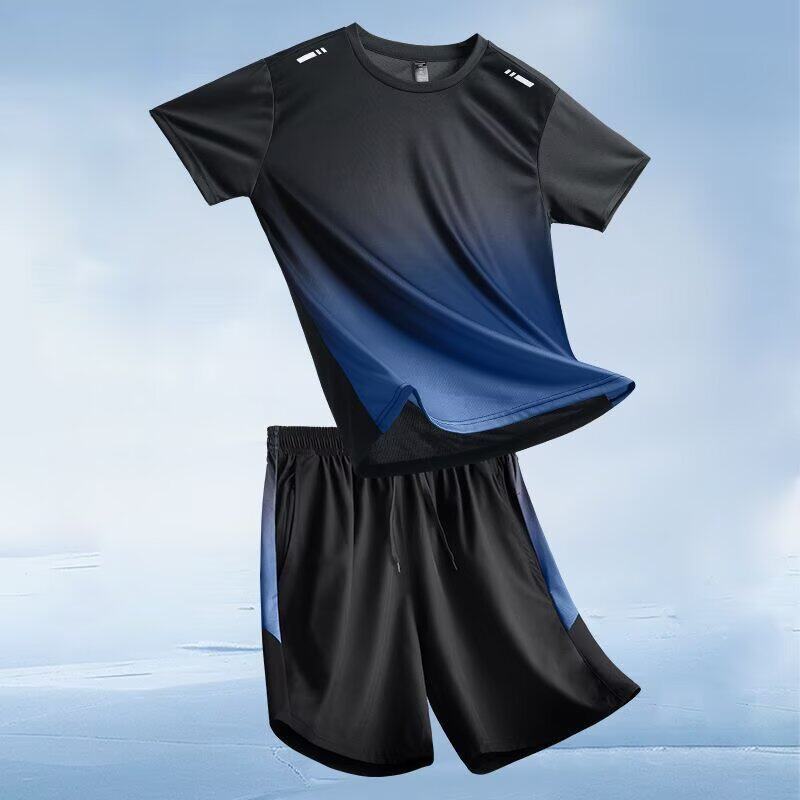 运动服套装短袖夏季速干透气T恤跑步篮球训练健身房短裤