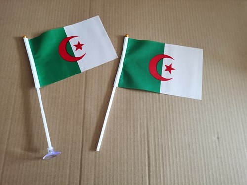 7号8号阿尔及利亚国旗可开票阿尔及利亚小国旗手挥旗手摇旗小旗子