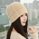 秋冬新款 山羊绒帽子女士羊绒针织加厚保暖菱形毛线包头护耳帽子男