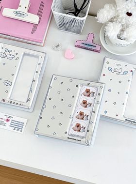 原创银色人生四格卡册大卡册胶片明信片收纳册拍立得亮面卡册