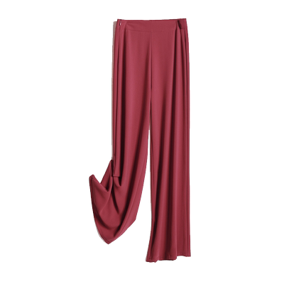 夏季薄款雪纺侧拉链阔腿裤舞蹈裤