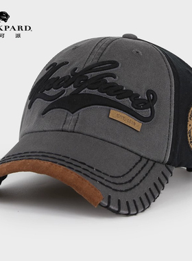 lackpard帽子男棒球帽大头围全棉字母鸭舌帽软顶帽加大加深父亲帽