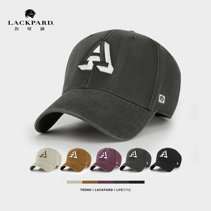 lackpard力可派帽子冬季百搭纯棉鸭舌帽硬顶有型立体刺绣棒球帽