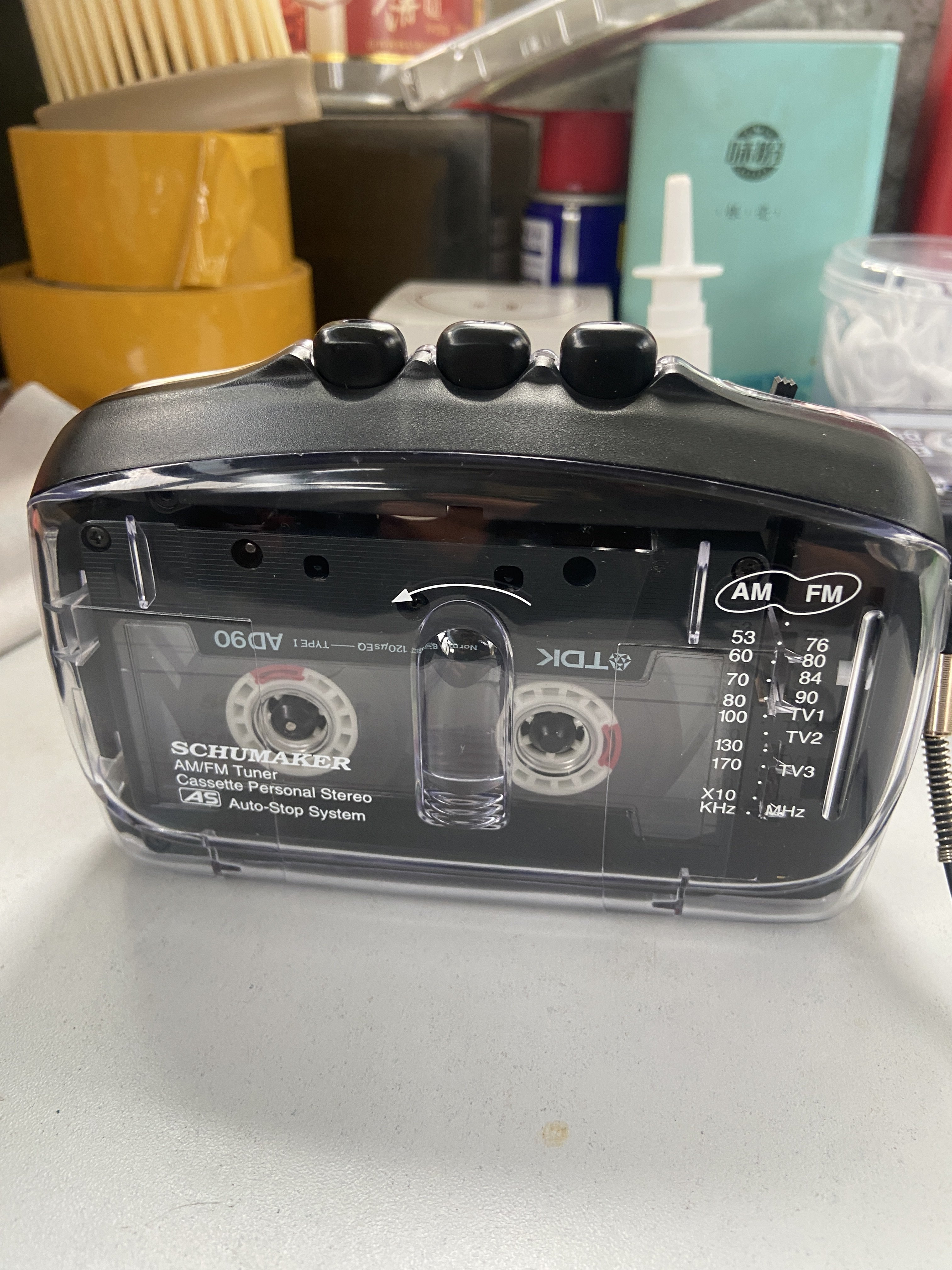 中古回流SCHUMAKER AM/FM双波段收音机+磁带播放器，适合怀旧收藏