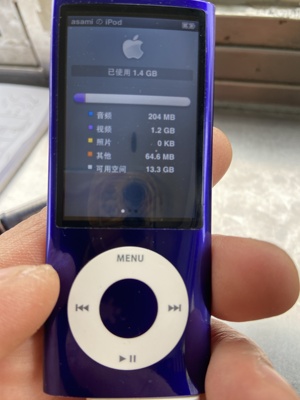 中古回流二手苹果iPod nano5 紫色 ，原装正品，功能正常按键灵敏