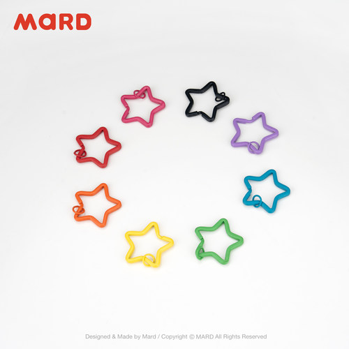 MARD/马尔德 拼豆配件 金属镀膜钥匙环 彩色五角星钥匙环