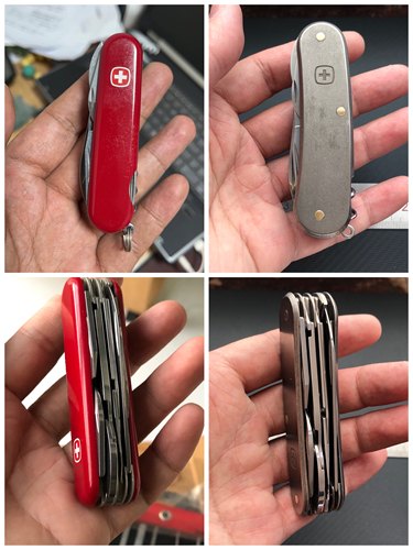 (改装链接不含刀)Wenger威戈85mm老款瑞士军刀改装钛柄隔板夹板