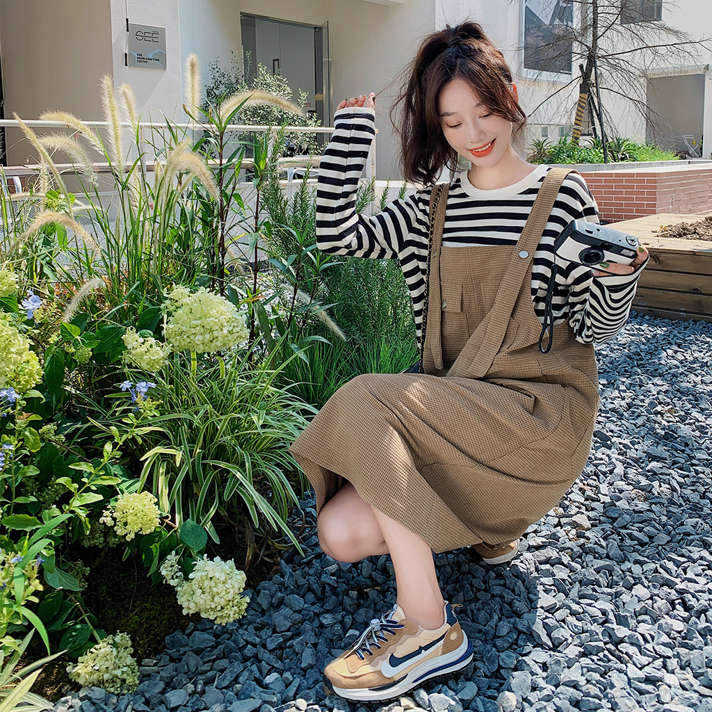 已现货2022秋新款背带连衣裙灯芯绒Q575-P95-控148，女装连衣裙，浙宝256