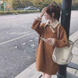 已现货2026春咖色拼色卫衣外套已缩水Q564-P110控178，女装卫衣/绒衫，浙宝256