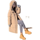 2天内出货2023冬新款长款棉服D720-P200-控288，女装棉衣/棉服，浙宝256