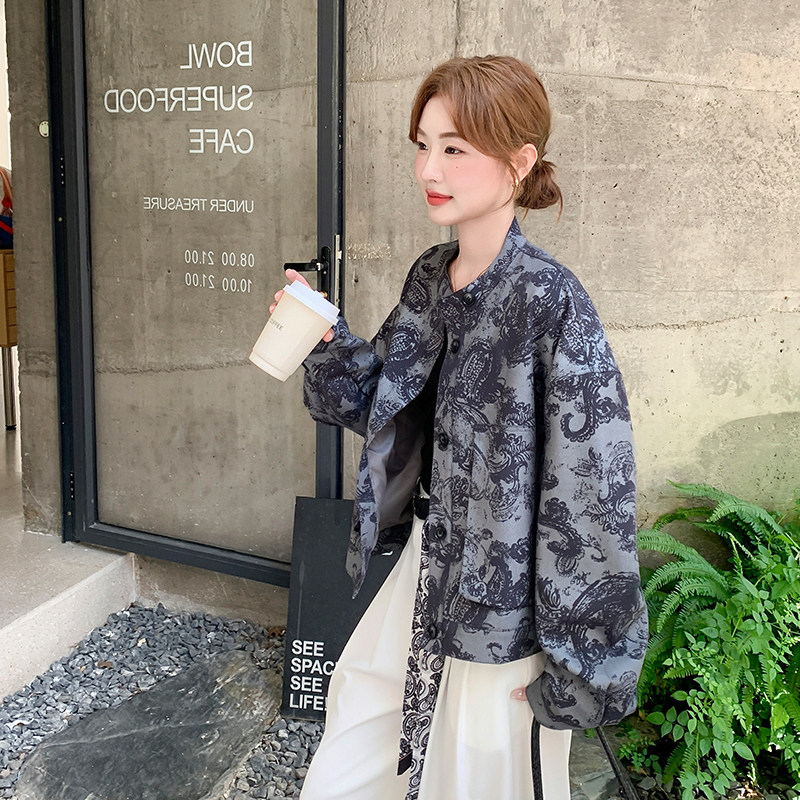 档口已现货2025秋短款腰果图案上衣外套Q631-P150-控238,女装短外套,浙宝256