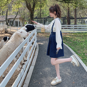 档口现货 2023夏 韩版宽松减龄牛仔背带裤短裤 X361-P85-控148图片