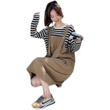 已现货2022秋新款背带连衣裙灯芯绒Q575-P95-控148，女装连衣裙，浙宝256