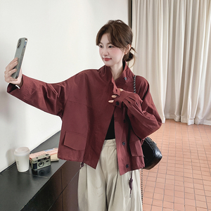 档口已现货 2026春 短款上衣外套 棉 Q623-P145-控238，女装短外套，浙宝256