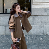 档口已现货2026春外套+裤套装配腰带Q622-P205-控328，女装套装/套裙，浙宝256