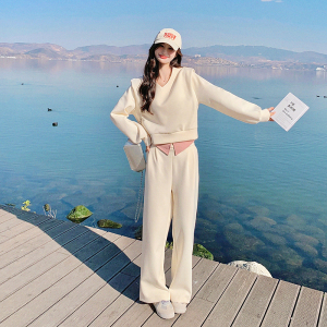 现货 2024春新款 空气层裤子套装 C189 -P150-控218 有弹性已缩水,女装运动套装,浙宝256