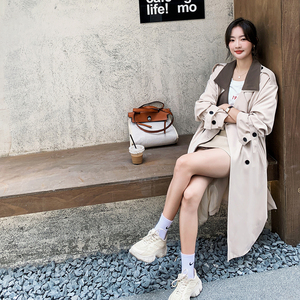 已出货 2022秋新款 长款双领风衣外套 Q571-P160-控228,女装风衣,浙宝256