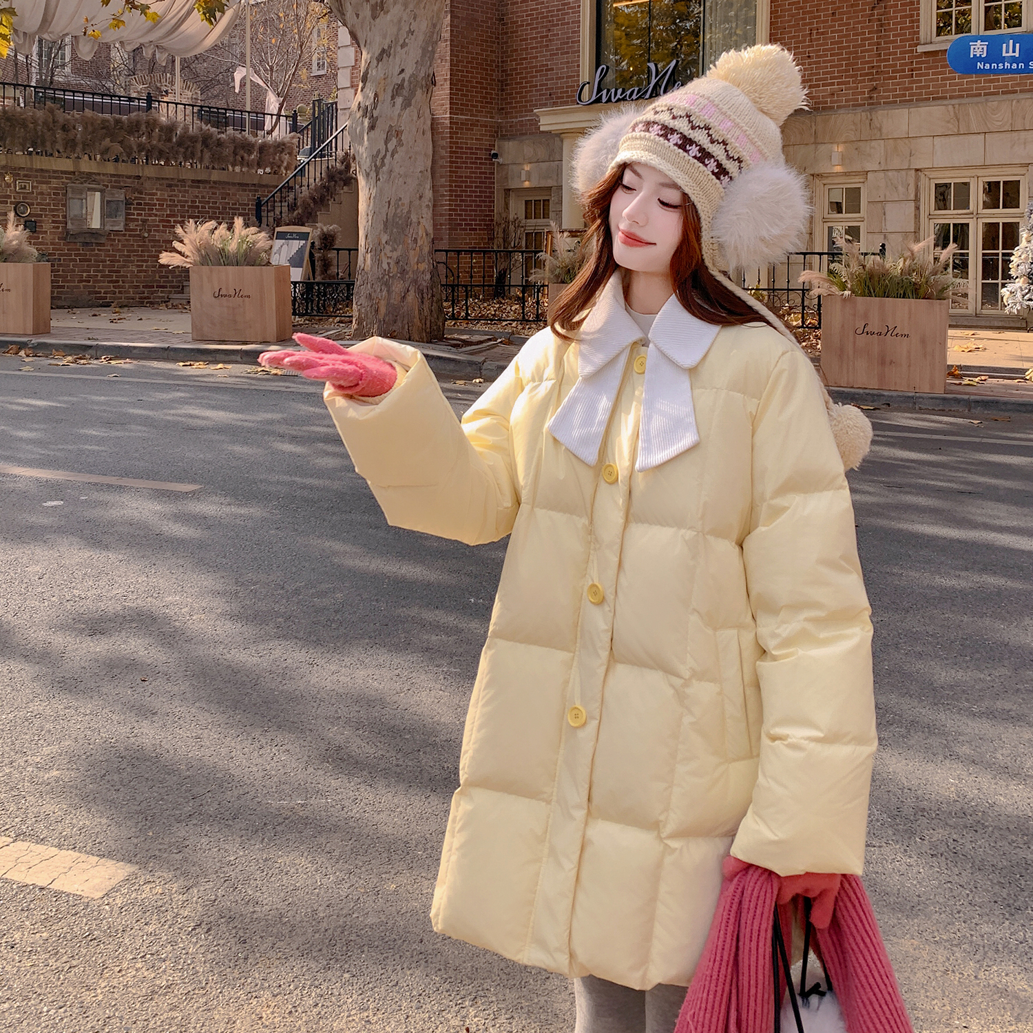 2025冬新款新标90白鸭绒羽绒服中长款D781-P330-控468，女装羽绒服，浙宝256