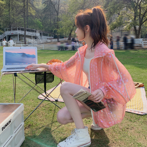 现货 2023夏白色宽松时尚旅游防晒衣外套 X363-P110-控168图片