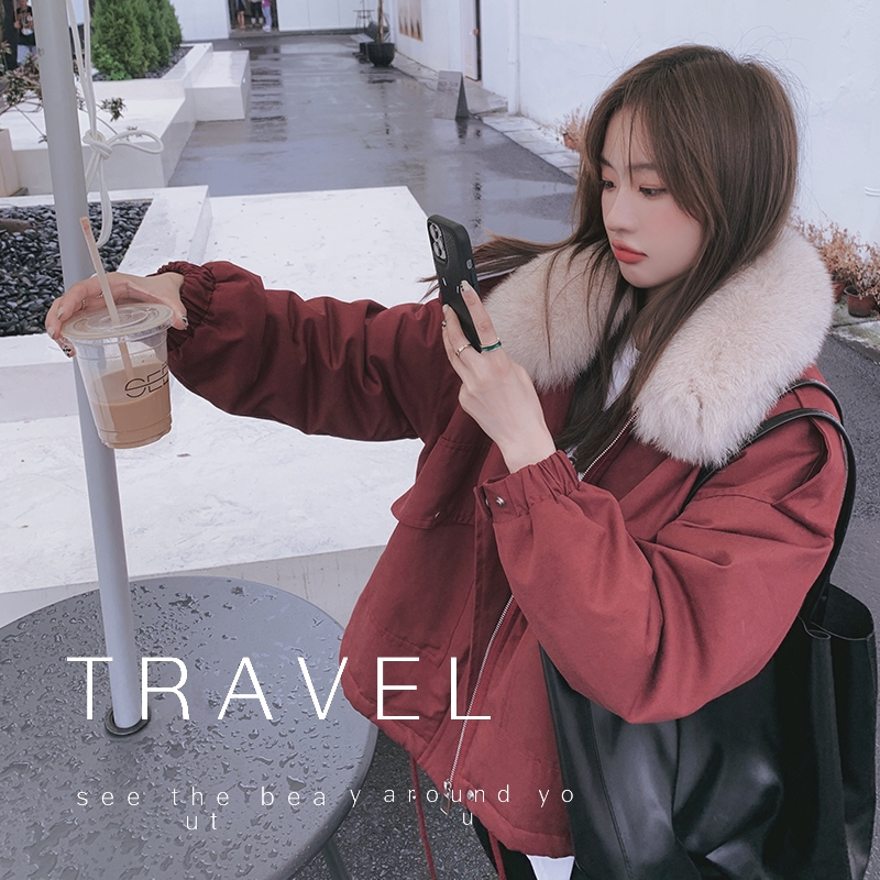 档口已现货2025冬短款派克服卡其色D683-P165-控248，女装棉衣/棉服，浙宝256