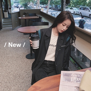 出货中 2021秋配色休闲西装黑色 Q552-P120-控178图片